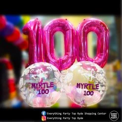 Everything Party 100th Birthday Helium Gumball Balloon Set