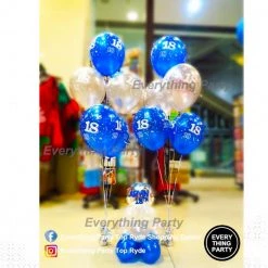 Everything Party 18th Birthday Boy Helium Balloon Arrangement