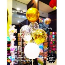 Everything Party Confetti Balloon & Orbz Solid Helium Balloon Bouquet