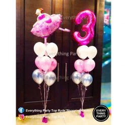 Everything Party 3rd Birthday Girl Ballerina Helium Balloon Bouquet Balloons