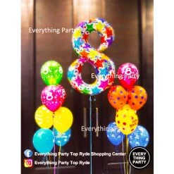Everything Party 8th Birthday Helium Balloon Bouquet Balloons