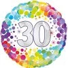 Anagram 18" Oaktree Rainbow Dots 30th Birthday Foil Balloon