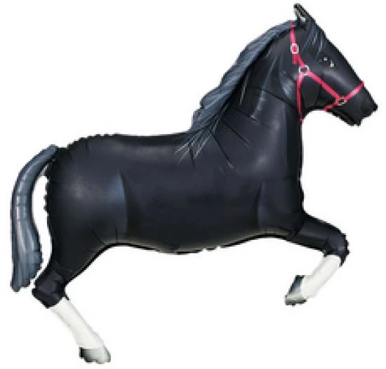Everything Party 110cm Supershape Foil Horse Balloon - Black Balloons