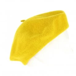 JD Party Felt Beret Hat - Yellow