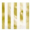 Unique 16pk Metallic Gold Foil Stamped Stripes Luncheon Napkins