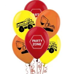 Artwrap 10pk Construction Party Zone Latex Balloons