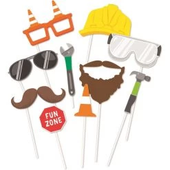 Artwrap All Birthday 10pk Construction Party Zone Photo Booth Props