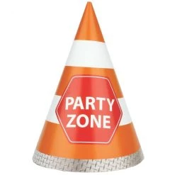 Artwrap All Birthday 8pk Construction Party Zone Paper Party Hats