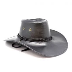 JD Party Cowboy Hat - Faux Leather Black By Theme