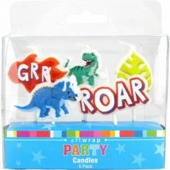 Everything Party 5pk Dinosaur Roar Birthday Candles