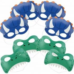 Artwrap All Birthday 8pk Dinosaur Roar Party Masks