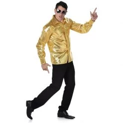 Oceana Adult Gold Sequined Disco Shirt