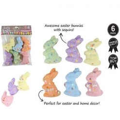 Austwide 6pk Easter Craft Bunny With Sequins