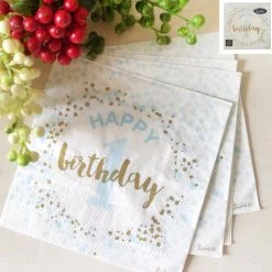 Everything Party All Birthday 1st Birthday Boy Luncheon Napkins