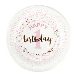 Everything Party 1st Birthday Girl Paper Plates