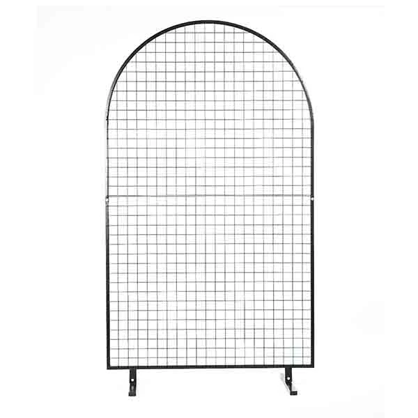 Everything Party Party Hire - 2.1m*1.2m Black Round Top Metal Square Mesh Backdrop Balloon Arch Stand All Birthday
