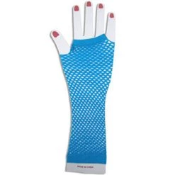 JD Party Fishnet Fingerless Long Glove - Blue By Theme