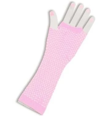 Everything Party By Theme Fishnet Fingerless Long Gloves - Light Pink