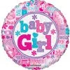 KALEIDOSCOPE 18" Baby Girl Holographic Foil Balloon
