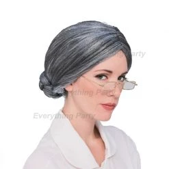 Everything Party Wig - Deluxe Dr. Toms Grandma Wig Grey By Theme