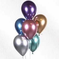Everything Party 11" Qualatex Plain Latex Balloon - Round Chrome Blue