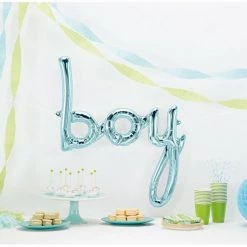 Everything Party 27" Pastel Blue Script 'boy' Air-Filled Foil Balloon Banner Balloons