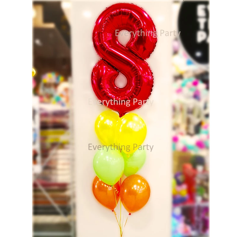 Everything Party 8th Birthday Helium Balloon Bouquet Balloons