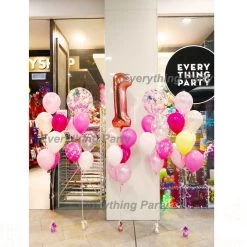 Everything Party 1st Birthday Girl Minnie Mouse Helium Balloon Bouquet Balloons