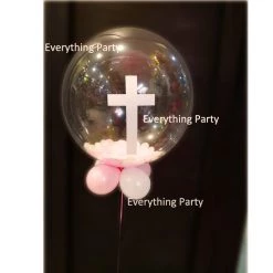 Everything Party Bubbles Balloon Baptism Bubbles Helium Balloon With Vinyl Writing