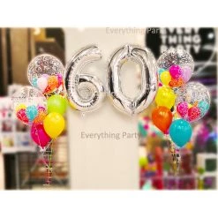 Everything Party 60th Birthday Gumball Helium Balloon Bouquet Balloons