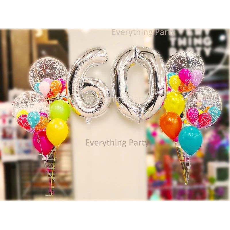 Everything Party 60th Birthday Gumball Helium Balloon Bouquet Balloons