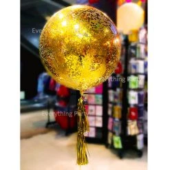 Everything Party 3ft Gold Confetti Helium Balloons With Tassel