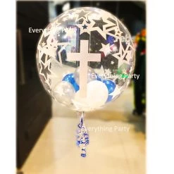 Everything Party Bubbles Balloon Christening Boy Bubbles Helium Balloon Bouquet