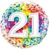 Anagram Balloons 18" Oaktree Rainbow Confetti 21st Birthday Foil Balloon