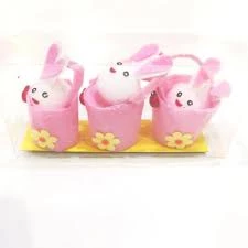 Everything Party By Event Easter - 3pk Mini Craft White Bunnies In Buckets