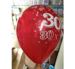 Everything Party 11" Qualatex 30th Birthday Assorted Colour Latex Balloon