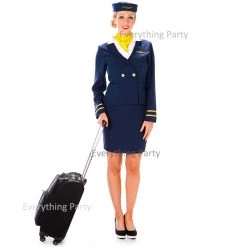 Everything Party Adult - Karnival Deluxe Blue Flight Attendant Costume