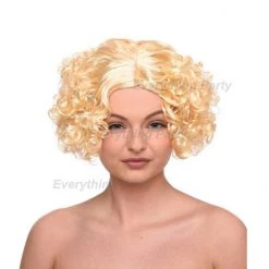 Everything Party Wig - Women's Short Curly Blonde Bob Wig By Theme