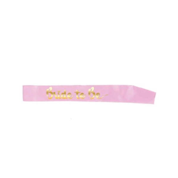 JD Party Bride To Be Sash - Light Pink & Gold
