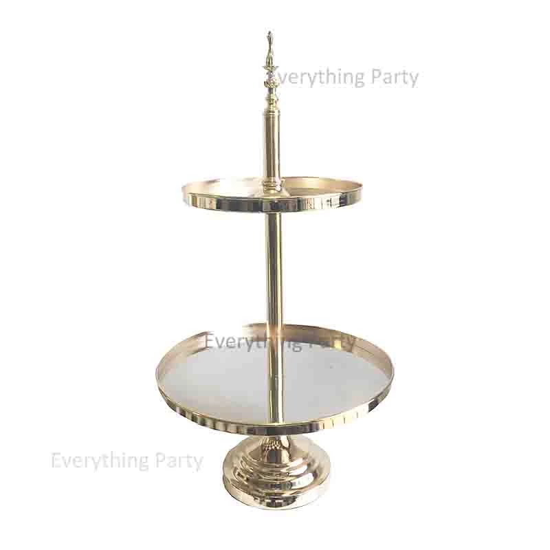 Everything Party All Birthday Deluxe Metallic Silver Cup Cake Stand 2 Tier