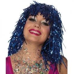 Everything Party Tinsel Wig - Blue By Theme