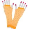 Everything Party Fishnet Fingerless Long Gloves - Orange