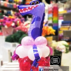 Everything Party 7th Birthday Table Balloon Arrangement