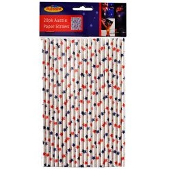 Everything Party 20pk Aussie Paper Straws By Event