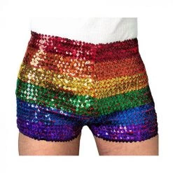 JD Party Rainbow Sequin Shorts Costume