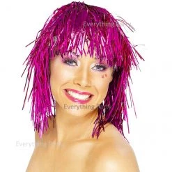 Everything Party By Theme Tinsel Wig - Hot Pink