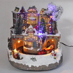 Everything Party Christmas Village Train Building Tree Animated Musical Light Up