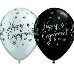 Everything Party 11" Qualatex Happy Engagement Sparkles Latex Balloon Balloons