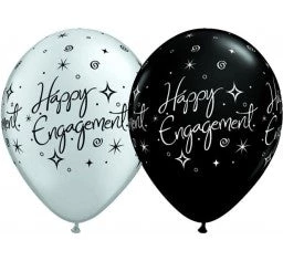 Everything Party 11" Qualatex Happy Engagement Sparkles Latex Balloon Balloons