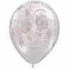 Everything Party 11" Qualatex Glitter Rose Metallic Silver Latex Balloon Balloons